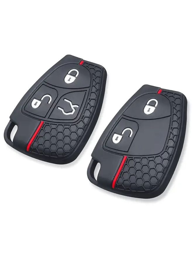 Mercedes Benz Key Fob Cover 2 Buttons Black Red Line Protector Case for CL55 CLK C230 C240 C320 W211 W203 - Image 4